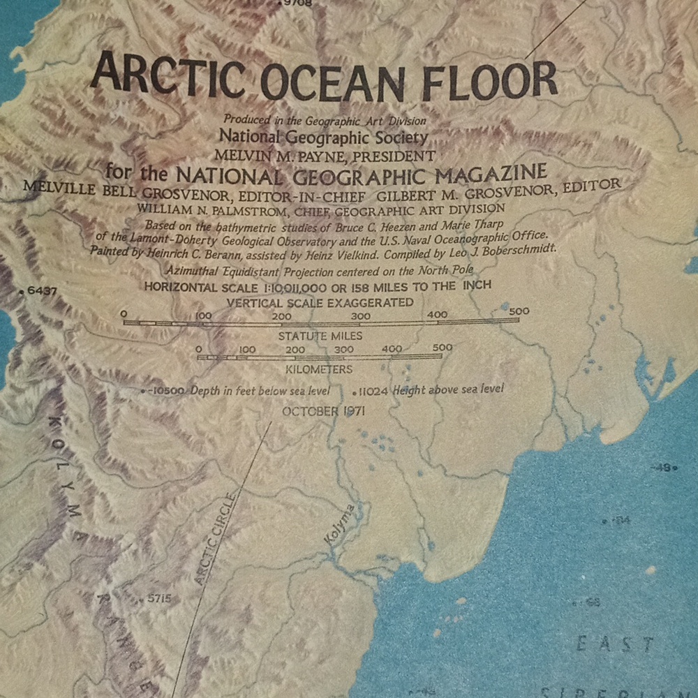 National Geographic Blue and White Map Detail